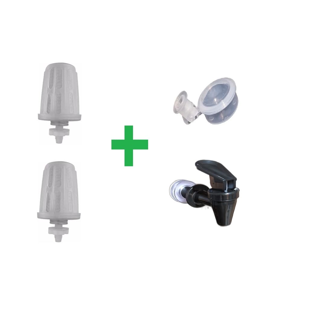 Kit 2 Vela Com Carvão Ativado + 1 Boia + 1 Torneira Preta