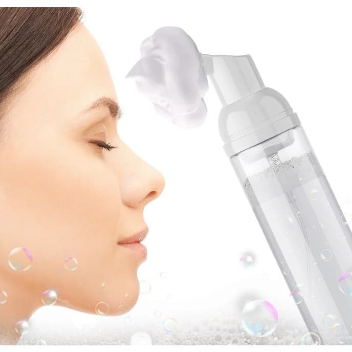 Frasco Pump Espumador Com Escova De Silicone Para Limpeza Facial Skin Care