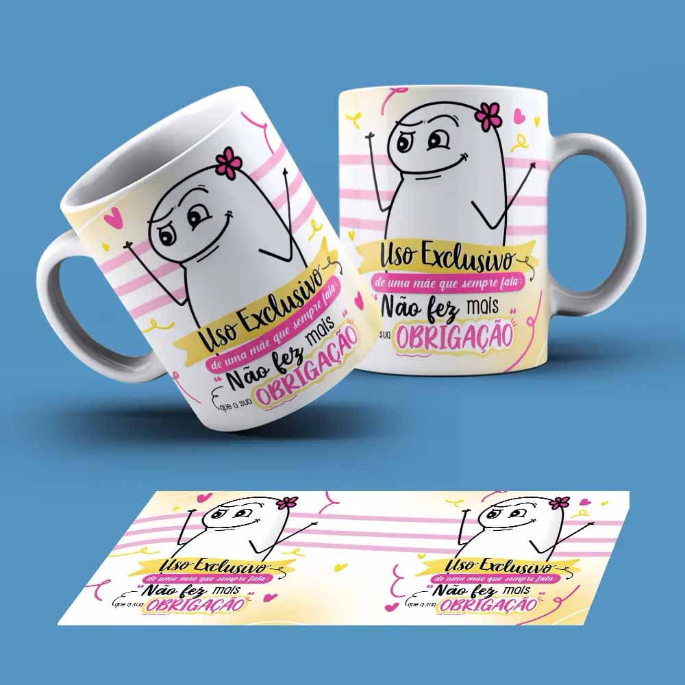 Caneca Flork Tema Mãe Personalizada Com Nome Ref (31713)