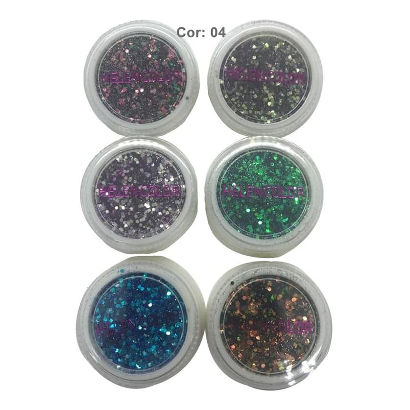Glitter Helen Color Com 6 Unidades Flocado Decoração