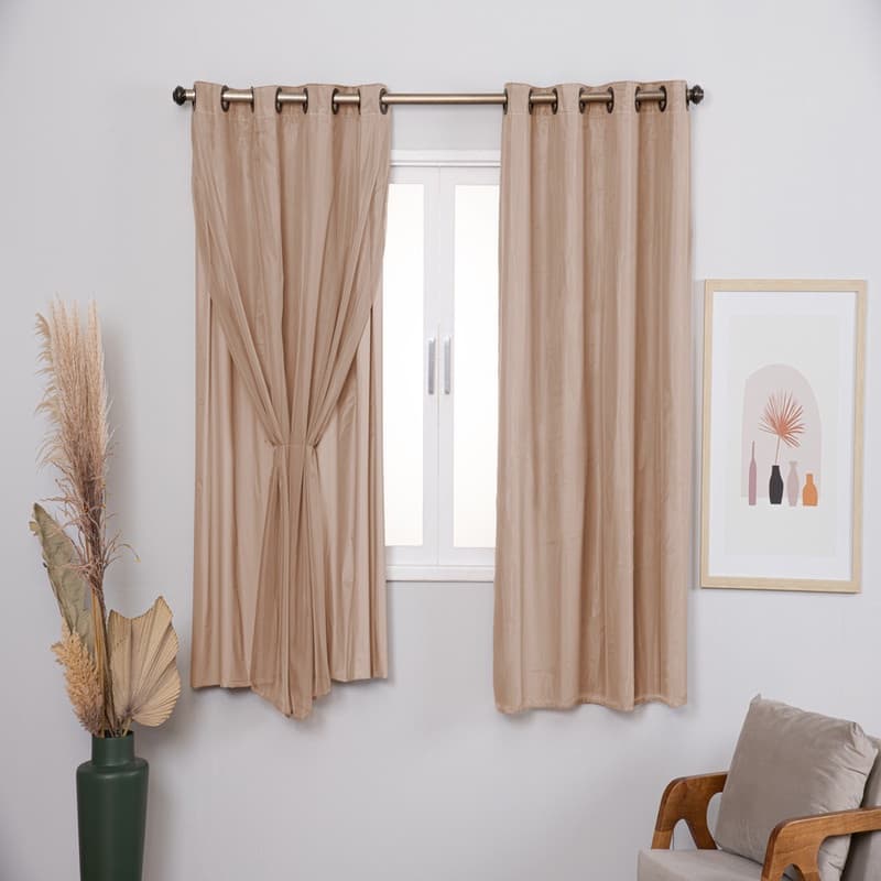 Cortina Blackout Prata Com Voil Liso 2,80 M X 1,60 Metros