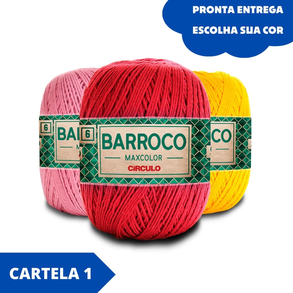 Barbante Barroco MAXCOLOR Espessura Nº 6 - 400g e 452 metros