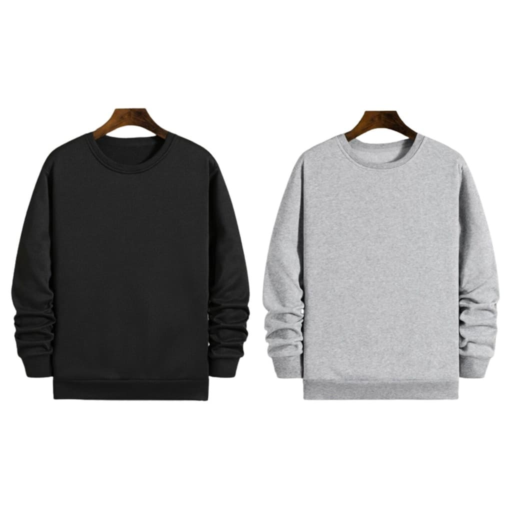 Kit 2 Blusa Gola Careca Redonda Unissex Liso Flanelado