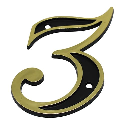 NUMERO 3 RESIDENCIAL PRETO E DOURADO EMAVE