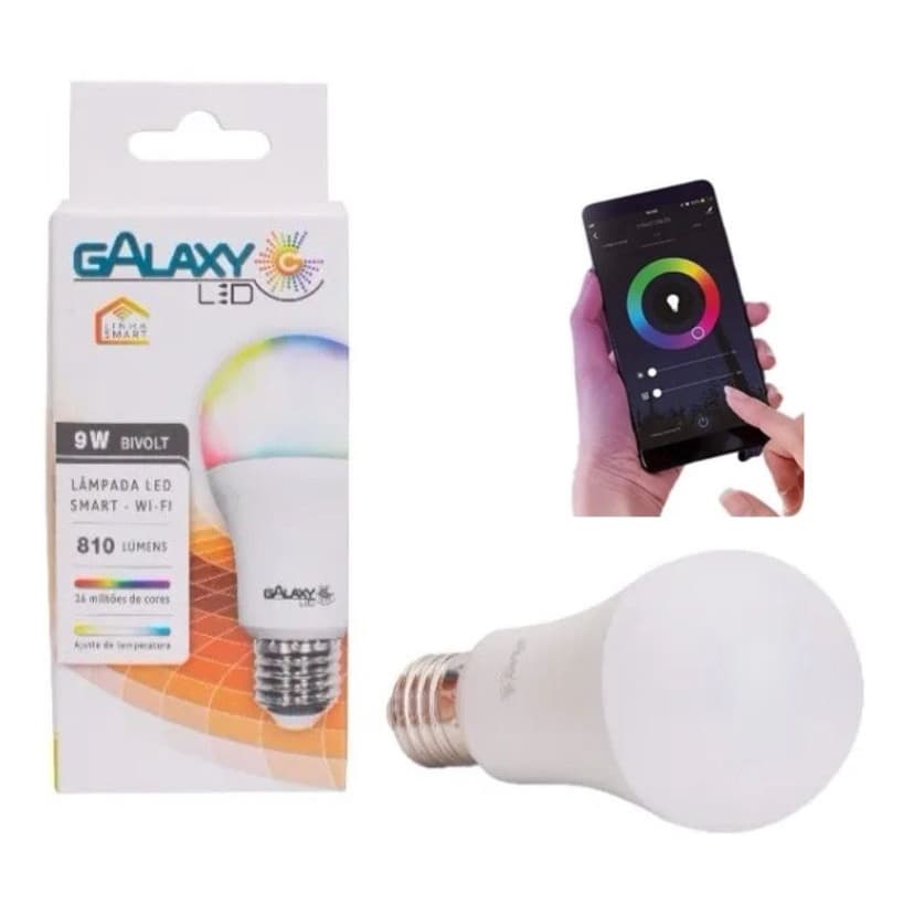 Lâmpada Rgb Smart Wifi Led Inteligente Alexa-google Galaxy