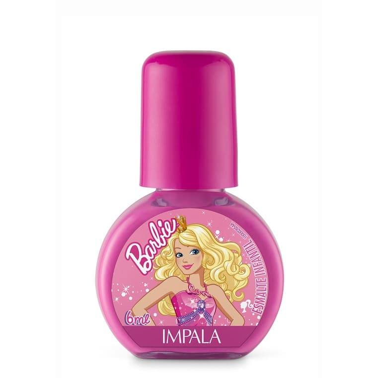 Esmalte Infantil Impala Reino Cor-de-Rosa Coleção Barbie à base de água para crianças