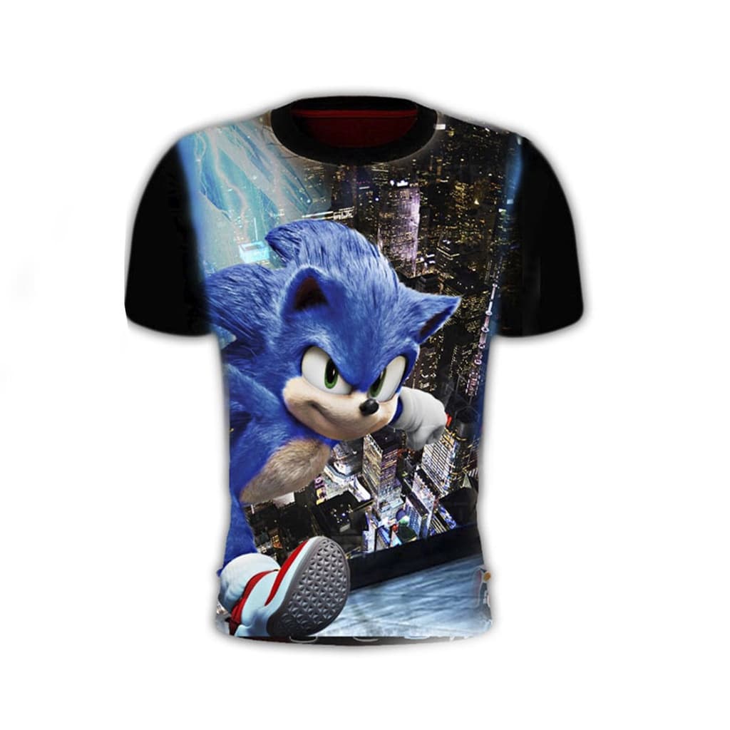 Camisetas infantil personalizada Sonic filme tamanho 6 ao 14