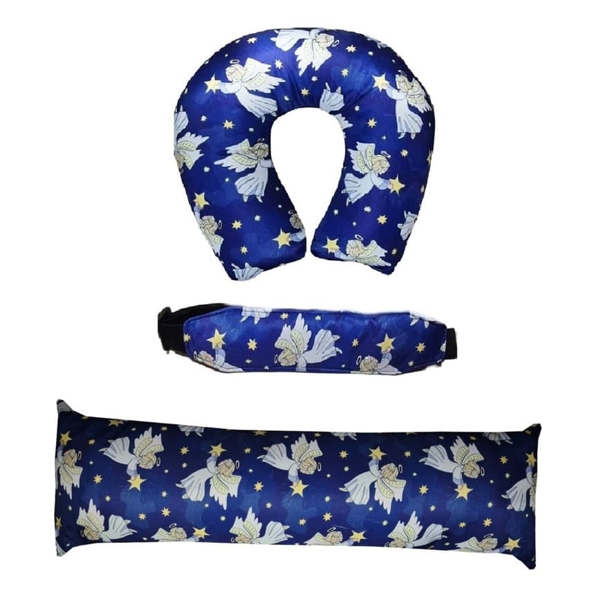 3 Kits Faixa Soneca + Almofada De Sofá + Almofada Pescoço