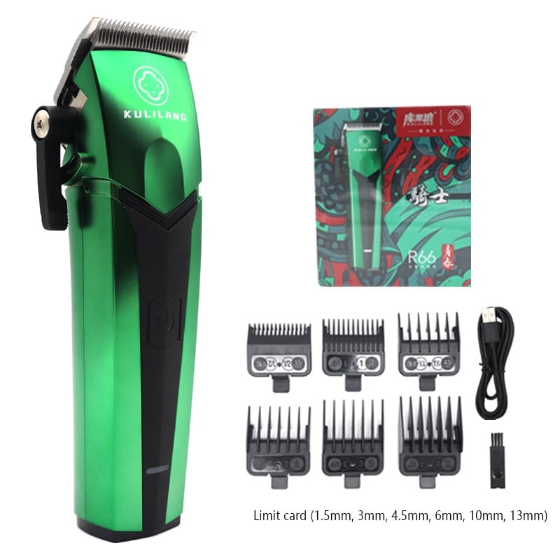 2023 Nova Madeshow Kulilang R66 Máquina De Corte De Cabelo Verde Carregamento USB Aparador Profissional Cortar Para Home
