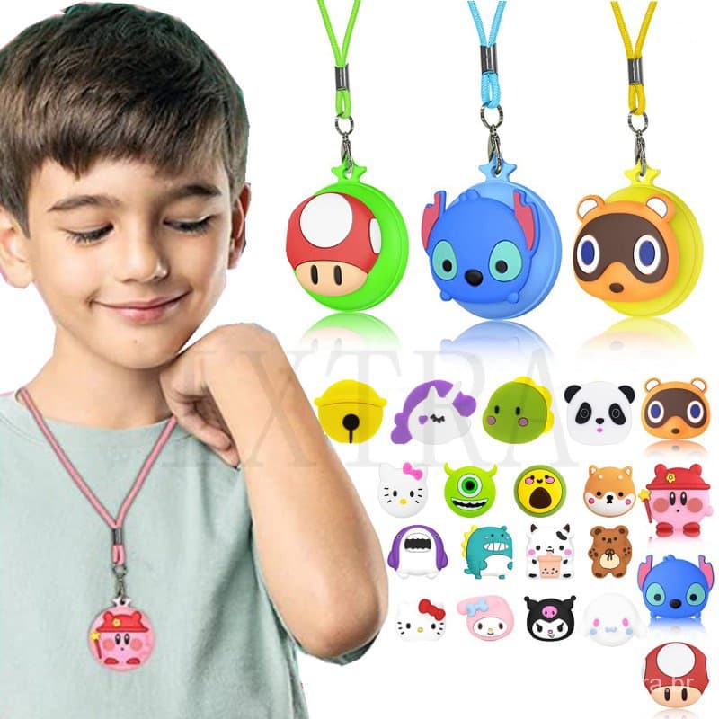 Colar AirTag para crianças, suporte bonito dos desenhos animados,silicone oculto Airtag, acessórios adolescentes adultos