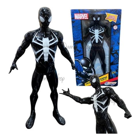 Boneco Homem Aranha Preto 22cm Articulado Brinquedo Marvel Oficial Licenciado bonecos