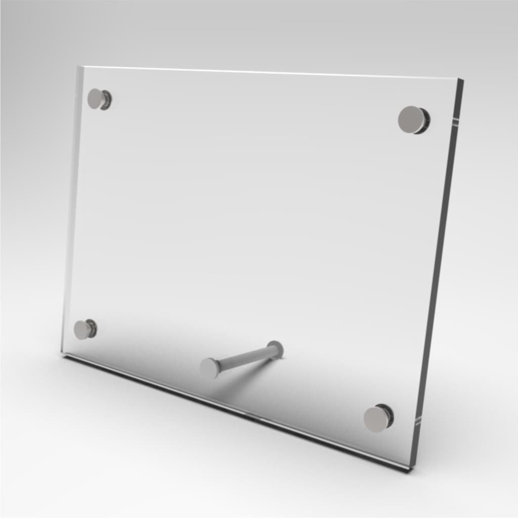 Porta Retrato Para Foto 10x15 Horizontal Em Acrílico Cristal Com Suporte Em Metal