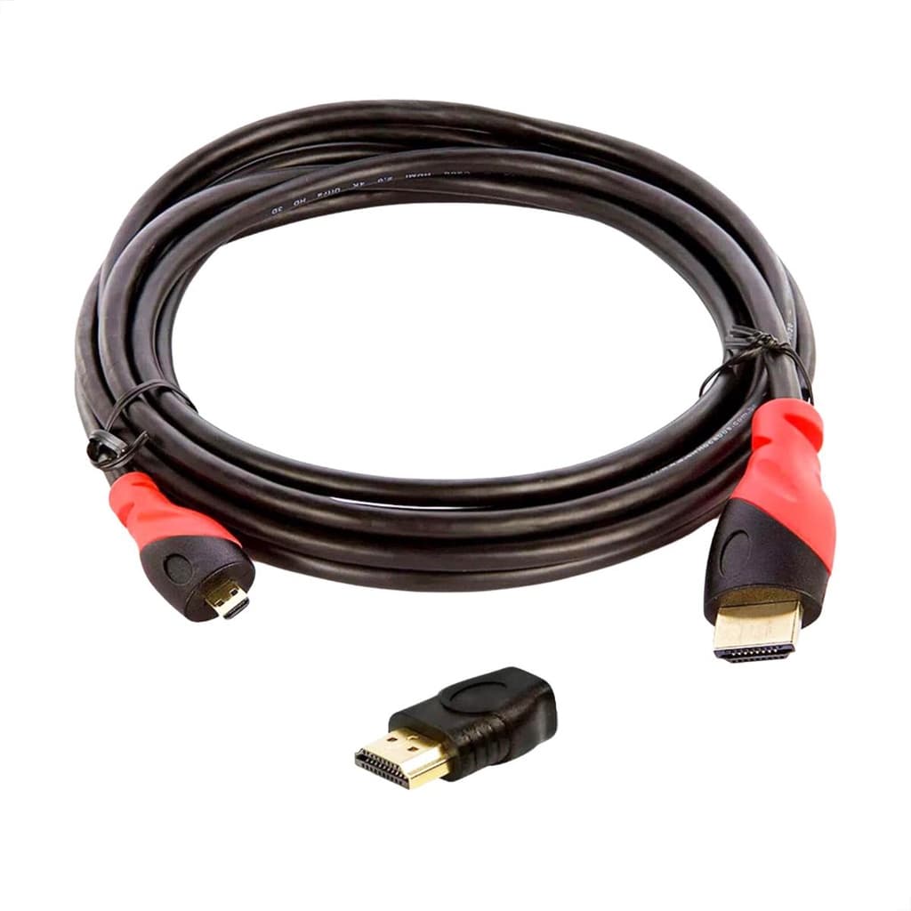 Kit Cabo Micro HDMI 10MT+ Adaptador Micro HDMI p/ HDMI Macho