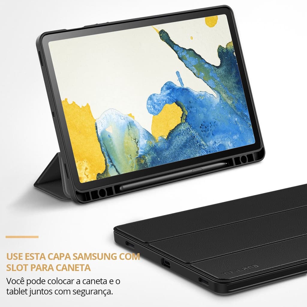 Capa INFiLAND Anti Impacto Tab S8 11 pol 2022 SM-X706 c/ Função Wake Sleep e Suporte S pen