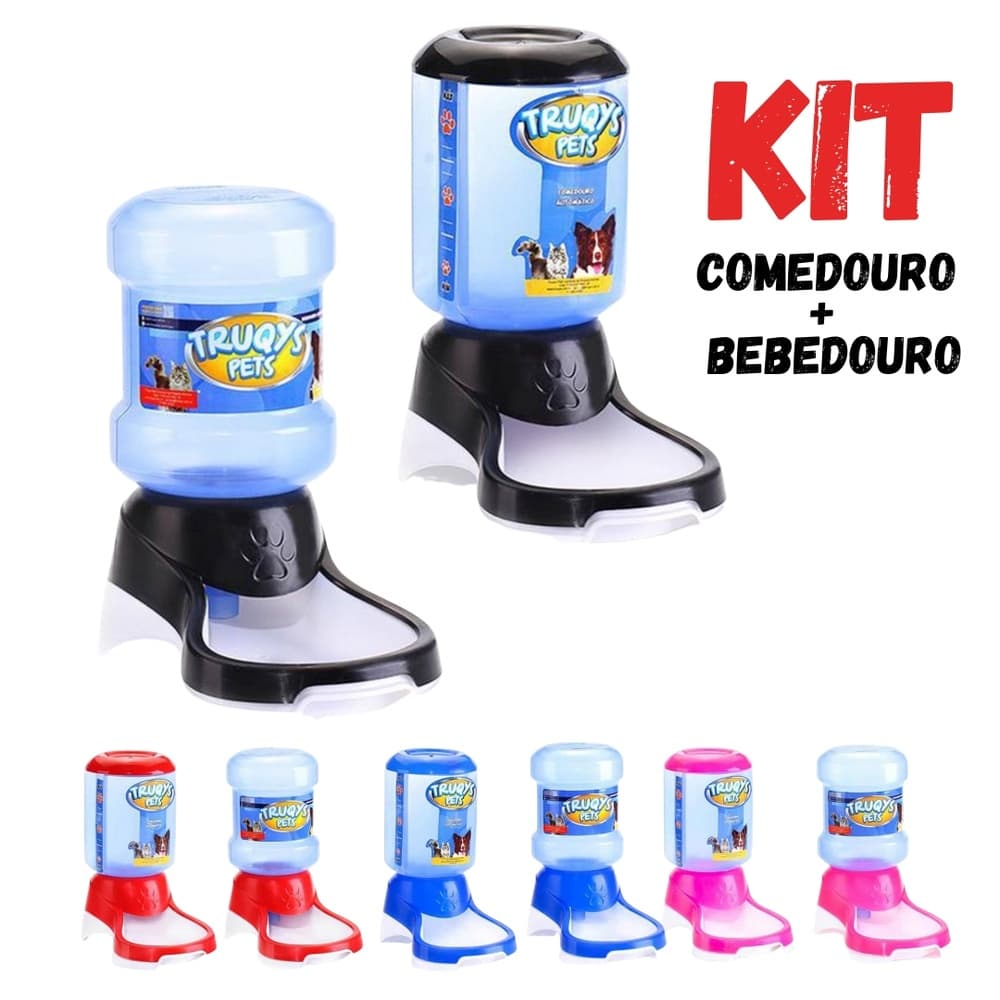 Kit Comedouro e Bebedouro Automático Galão Truqys Pet