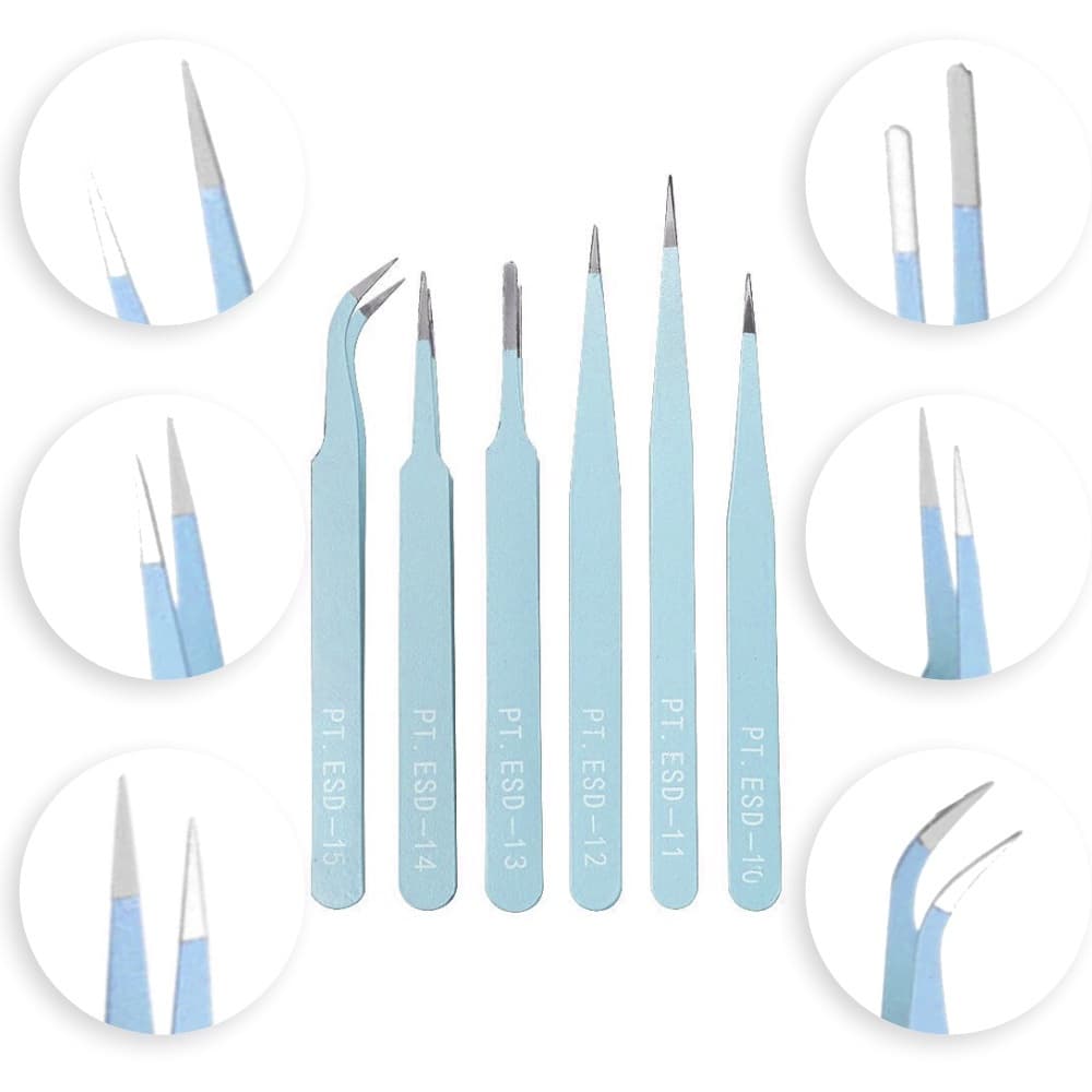 Kit 6 Pinças Para Artesanato Verde Água