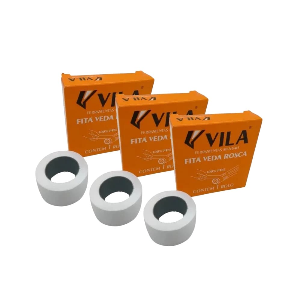 Kit 3 Fita Veda Rosca 18mmx50m Vedação Torneira Chuveiro