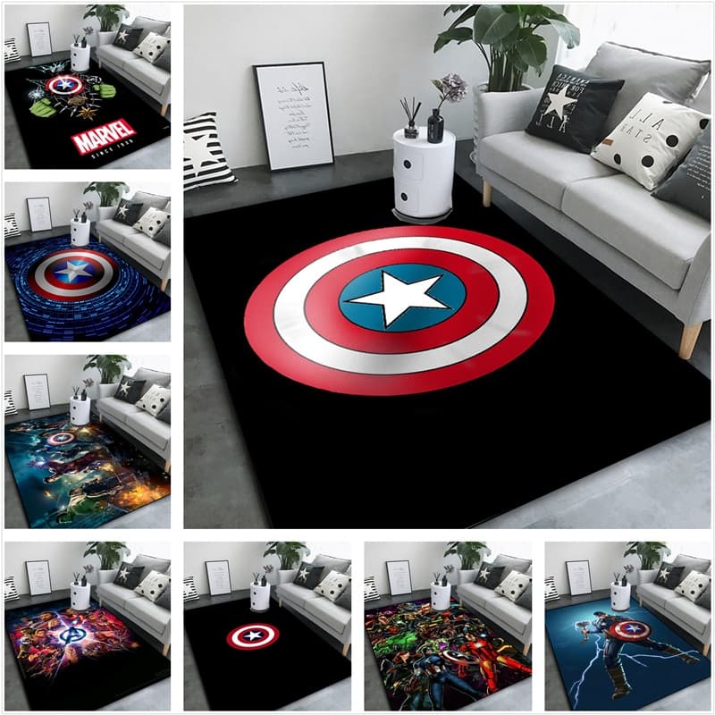 Tapete De Proteção Marvel Super Herói Personalizável Capitão América Para Quarto , Estudo , Cabeceira-Absorvente E Antiderrapante z
