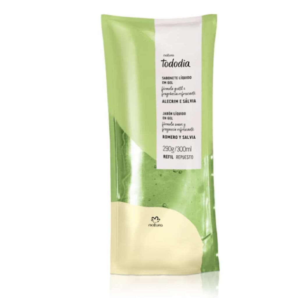 Refil Sabonete Líquido Corporal Natura Tododia Alecrim E Sál