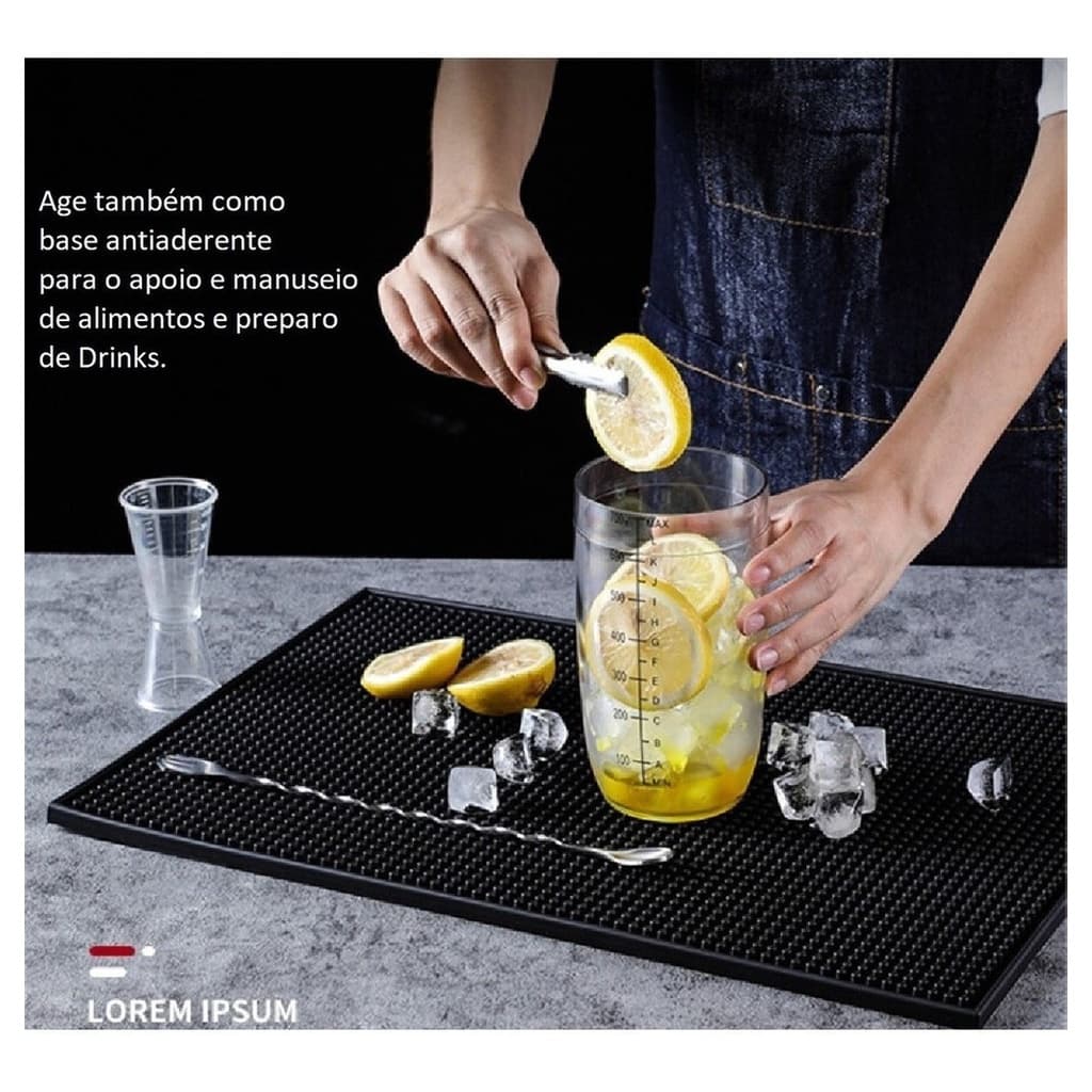 Tapete Barman Bar Mat Escorredor Porta Copo Drinks 30x45