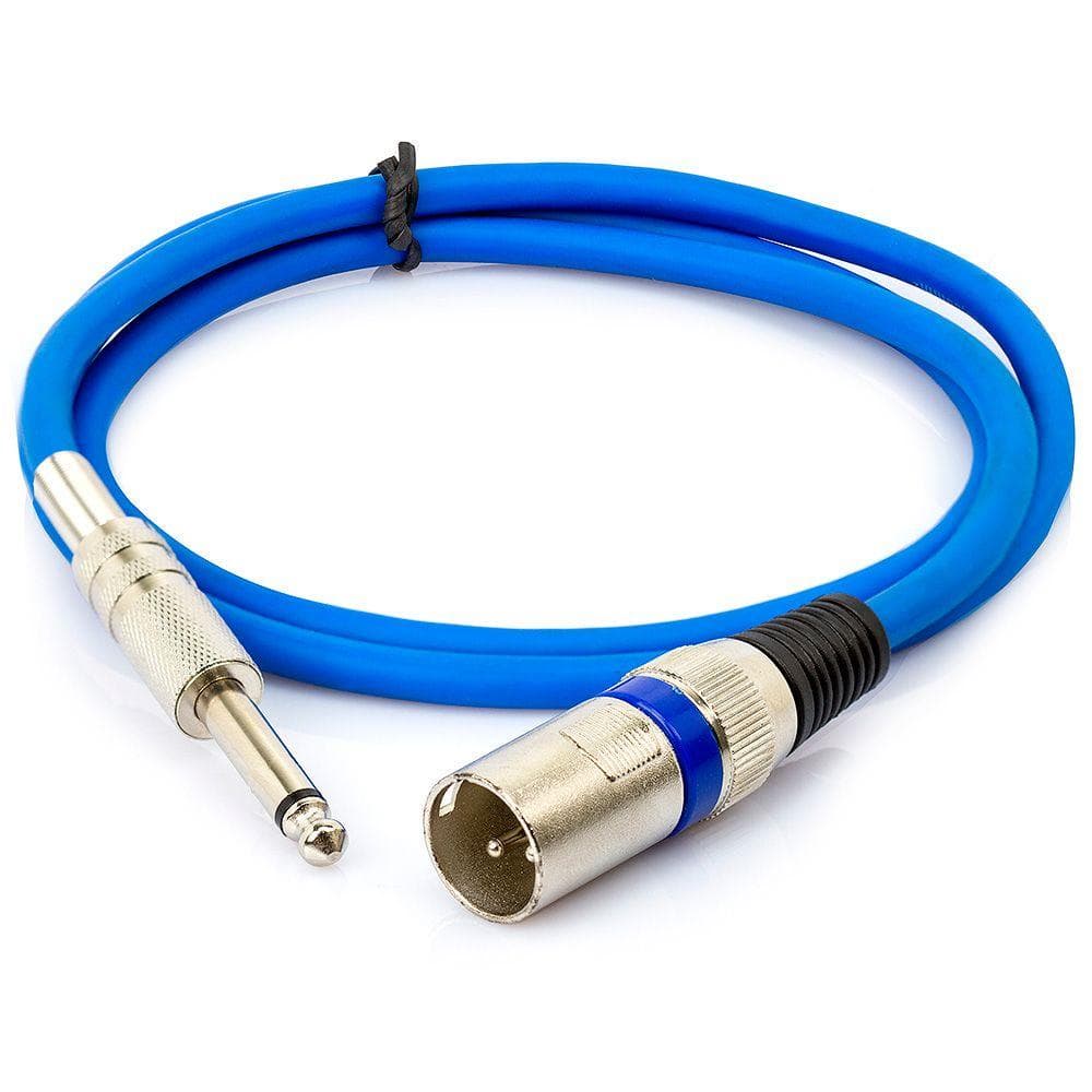 Cabo P10 Para Xlr Macho Azul Mono 1 Metro - Cirilo Cabos