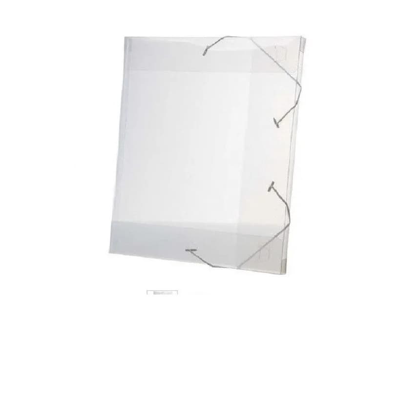 Kit 15 Pastas Aba Elásticas Plástica Oficio 20mm Transparente