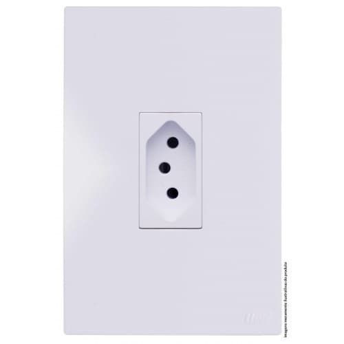 Cj Tomada 20a Vertical 4x2 - Recta Branco Gloss