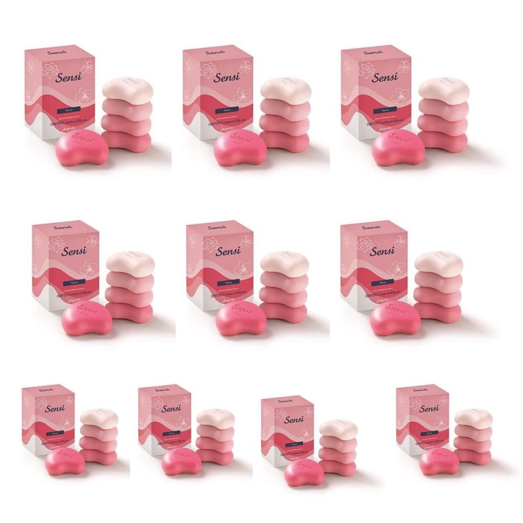 Kit 10 Caixas Sabonetes Hidratante em Barra Sensi Flores 5x80g - Jequiti