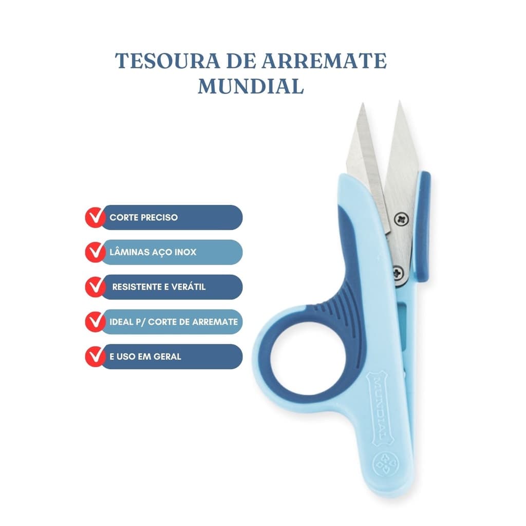 Tesoura Costura Tecelão Mundial, Tesoura arremate, Tesoura de Picotar Tecido T-1901-C1-4