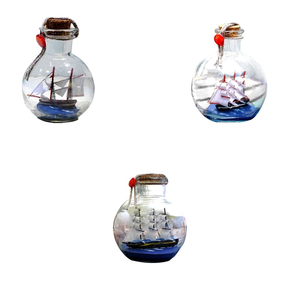 Barco À Vela Em Garrafa De Deriva , Vidro Mediterrâneo , Navio Pirata , Desejos , Decoração Náutica Para Casa