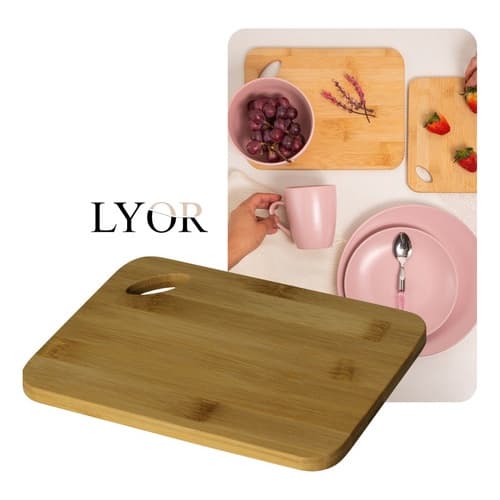 Tabua Bambu De Corte 28x21x1cm Lyor Cozinha Churrasco Tabua para restaurantes mesa posta