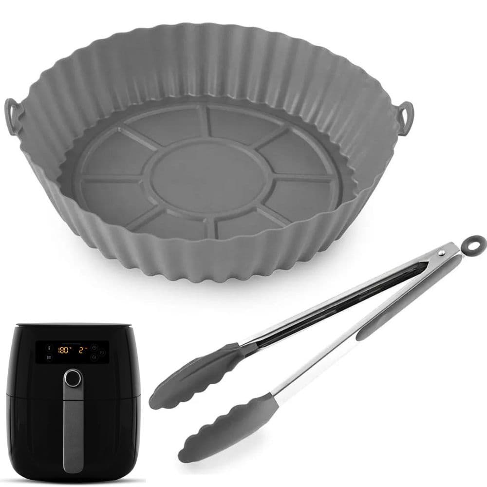 Kit Forma Silicone P/ Fritadeira Air Fryer Lavável C Pagador