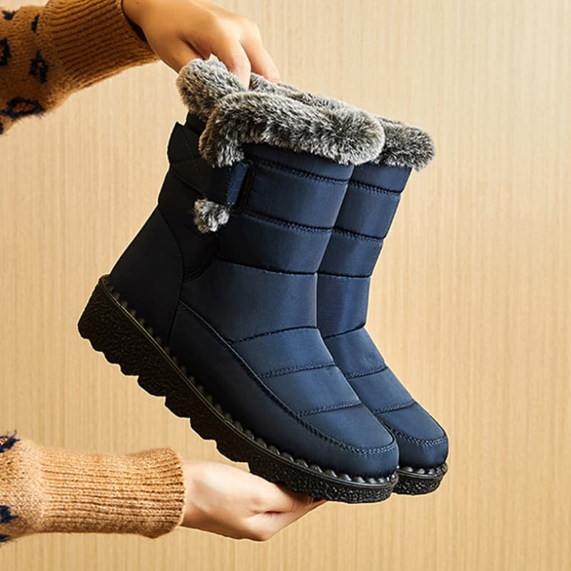 Botas De Inverno À Prova D'água Para Mulheres 2024 Novas Pele Longa De Neve Plataforma Mulher Tornozelo Sapatos De Casai