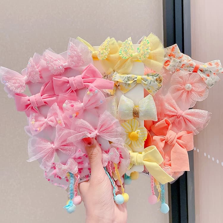 10pcs Grampo De Cabelo De Arco Infantil Verão Princesa Gira Menina Bebê Acessórios