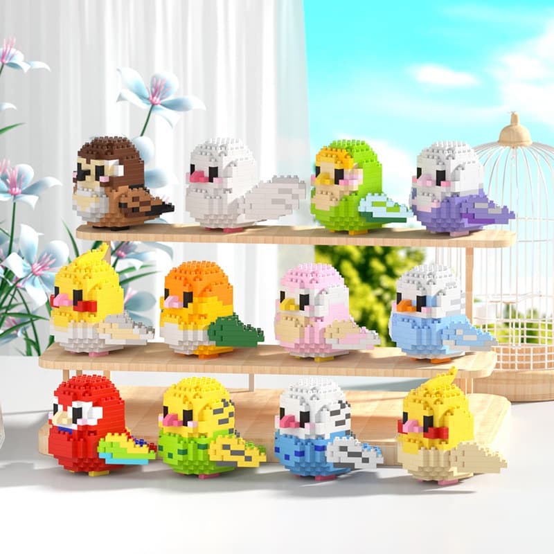 Diamante Pequenas Partículas Papagaio Papagaio Série Pássaro Fofo Brinquedos Educacionais MontadosOrnamentos Presentes