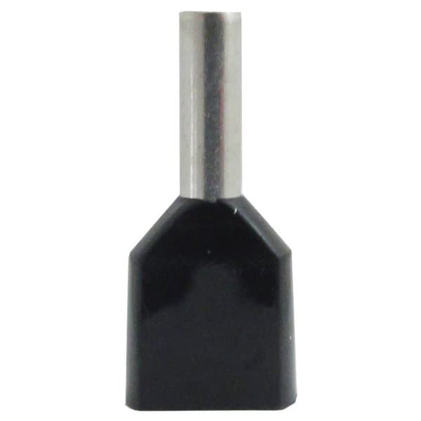 Terminal Pré-Isolado Pino Tubular Duplo 1,5mm² - Preto - 50 Unidades
