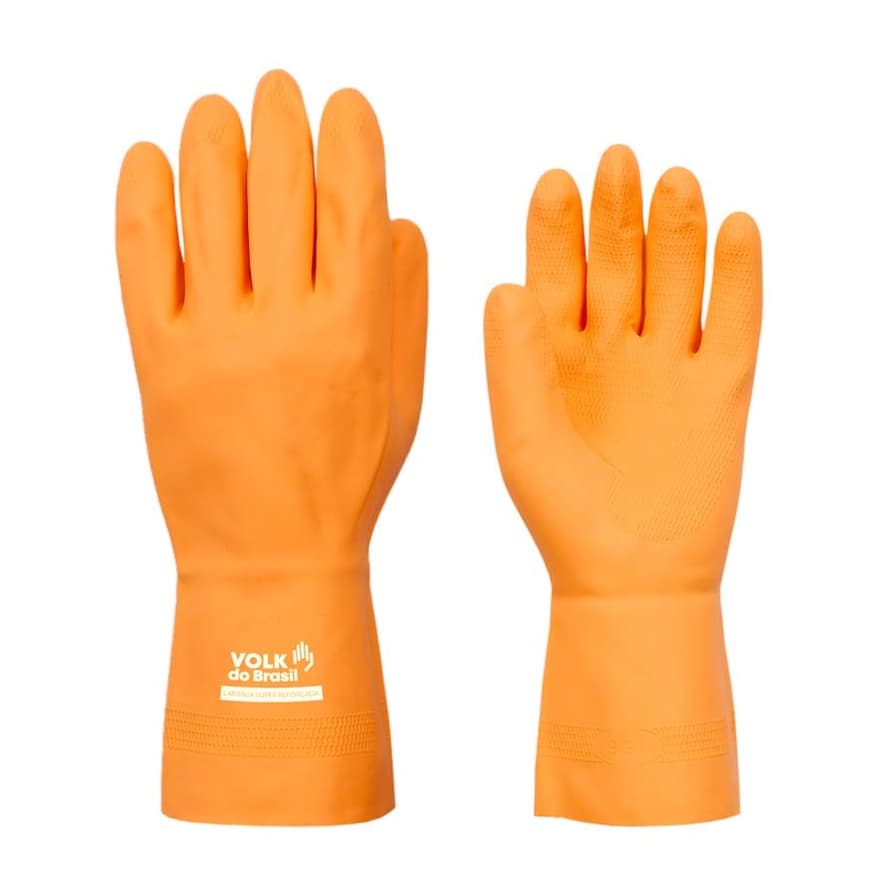 Luva Látex Laranja Reforçada - Volk - CA 37815