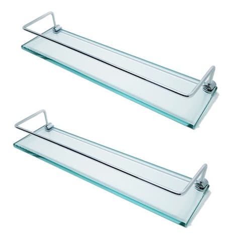 2 X Porta Shampoo Em Vidro Incolor (40cm e 50cm)