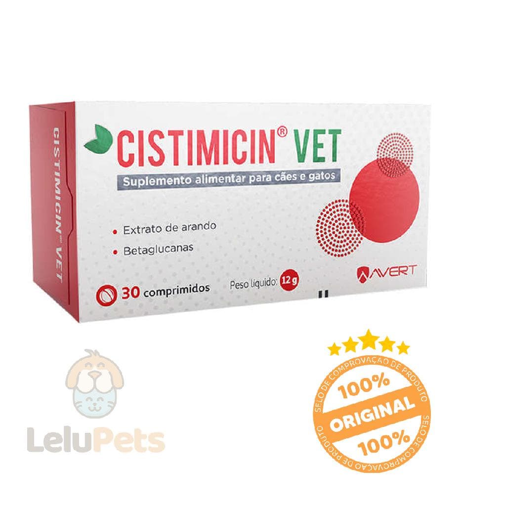 Cistimicin Vet Suplemento Cães Gatos Avert 30 Comp Arando Saúde Urinária Natural
