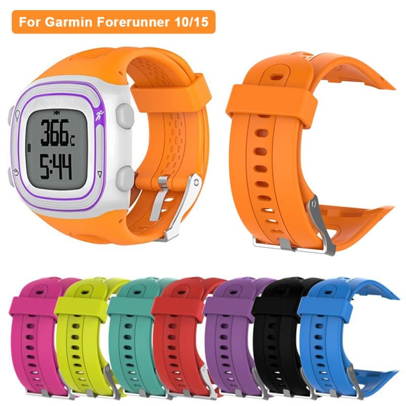 Pulseira de relógio para Garmin Forerunner 10 15 GPS esportivo, silicone macio, pequena e grande substituição Strap