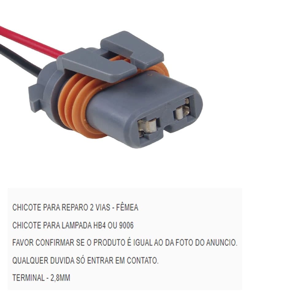 CHICOTE REPARO - GM 2 VIAS FEMEA 2.8 MM - TC1021048/R1276