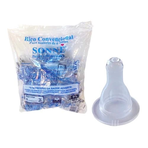 Bico De Mamadeira Silicone Redondo Sonne Pacote 20un Atacado