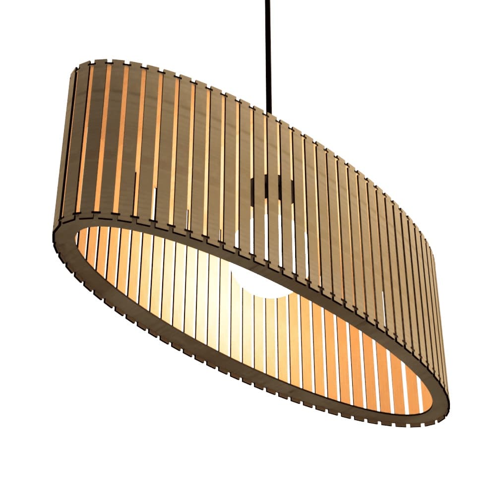 Luminária Lustre Pendente Zepelim Modelo Ripado - Sala Estar Jantar Quarto Cozinha