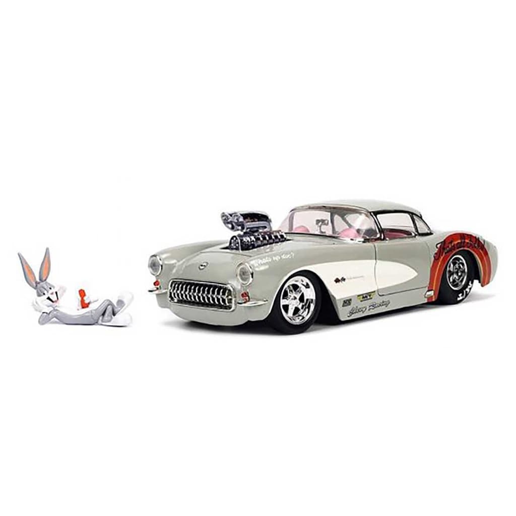 Chevrolet Corvette 1957 com figura Pernalonga Jada 1/24