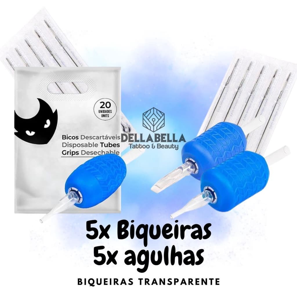 02 Agulhas E 02 Biqueiras Tattoo Tatuagem Diversas
