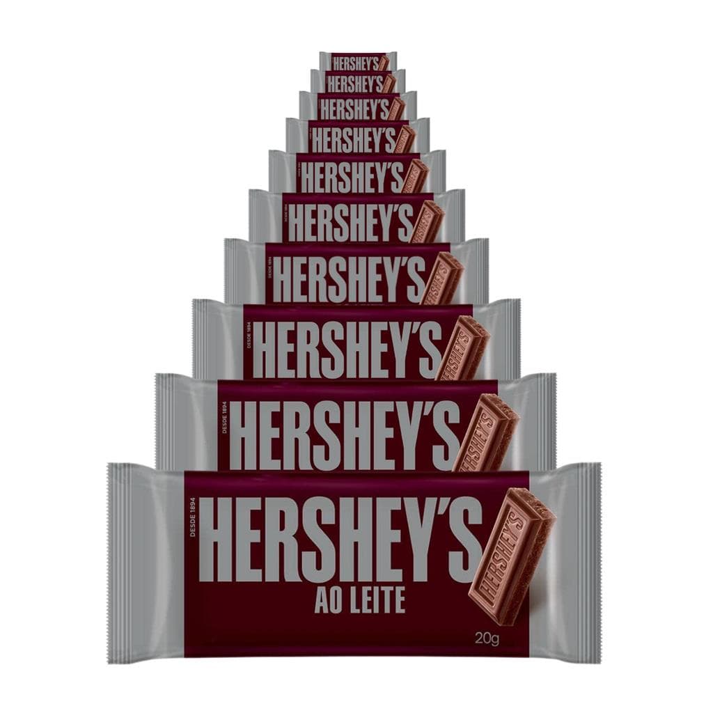 Chocolate Hersheys Ao Leite, 10 Barras 20g