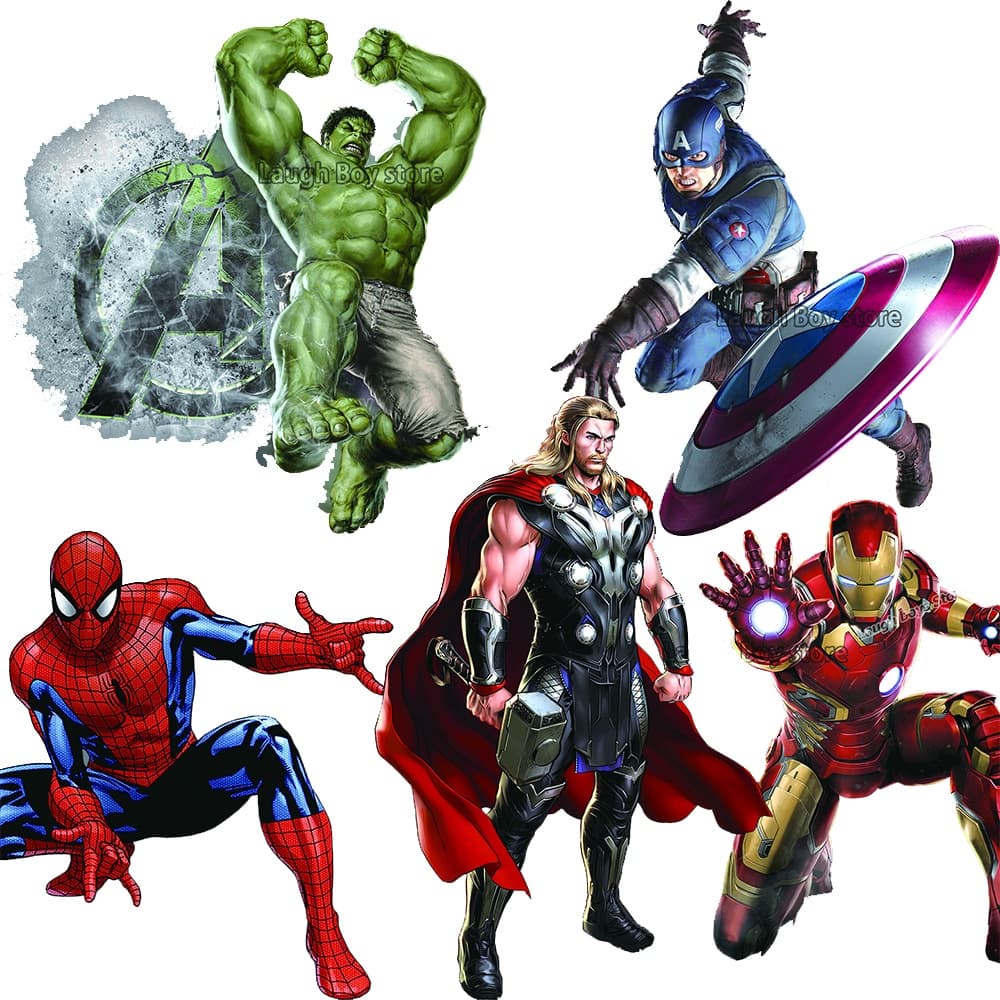 Marvels patch Spiderman Iron Man Adesivos Térmicos Roupas DIY Heat Transfer Camiseta Ferro Em Transferência Patches Crianças Mulheres