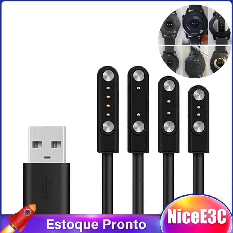 NiceE3C Carregador Magnético Universal Magnético 2p-2.84/2p-4.0/2p-7.62/4p-7.62 Carregador Magnético Portátil Berço De Carregamento Para Relógio Inteligente Q12