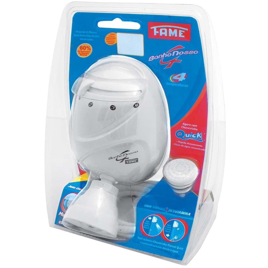 Ducha Banho Nosso Fame 4t Jato Dirigível Branco Elétrico 220v