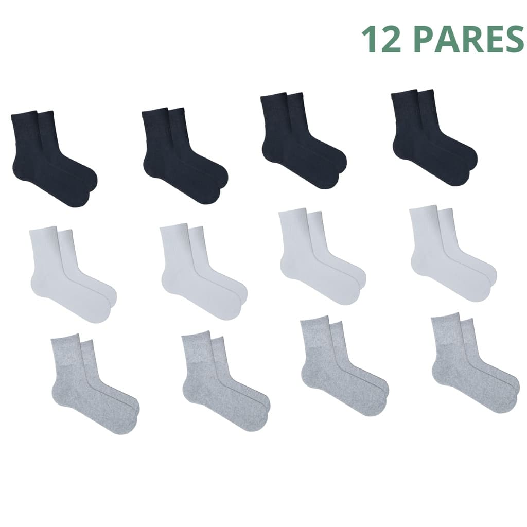 Kit 12 Pares Meia Masculina Esportiva Soquete Algodão Atacado